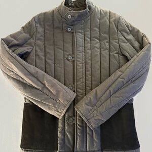 Robert Geller Two-Tone Quilted Jacket in Black and Gray